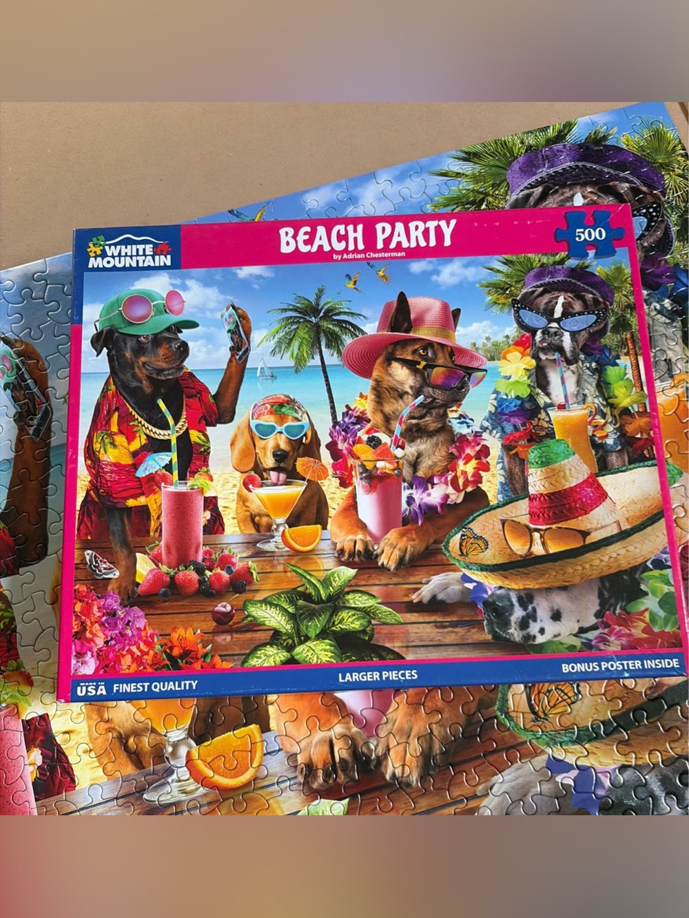White Mountain Beach Party 500-Piece Jigsaw Puzzle 🎨 Adrian Chesterman